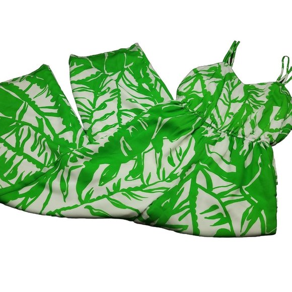 Lilly Pullitzer for Target Womens XS Jumpsuit Green White‎ Tropical Fully Lined - Picture 11 of 11